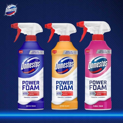 zestaw 3 x domestos power foam piana do mycia toalety i łazienki 435ml na Arena.pl