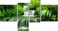 100 55CM OBRAZ 4 ELEM WODOSPAD LESIE DESZCZOWYM PŁÓTNO DRUK