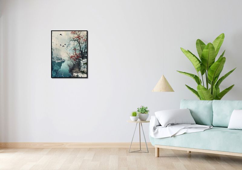 Plakat 50x65cm Zimowy Brzask Ptaków zdjęcie 4
