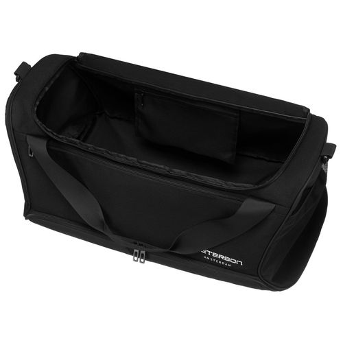 czarna, pojemna torba podróżna wykonana z wytrzymałego poliestru na Arena.pl