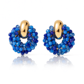 kolczyki przy uchu ozdobne wianiuszki z koralikami k1715