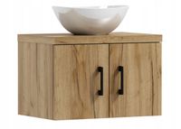 Szafka łazienkowa wisząca MARKUS 50 dąb  z umywalką Eliza biała (W1)