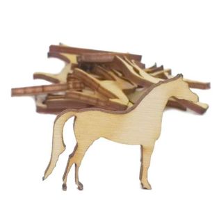 Scrapki drewniane "Koń", 35 mm, 5 szt