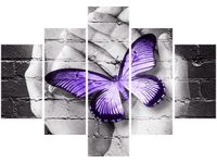 70 100CM OBRAZ 5 ELEM MOTYL DŁONIACH DRUK PŁÓTNO