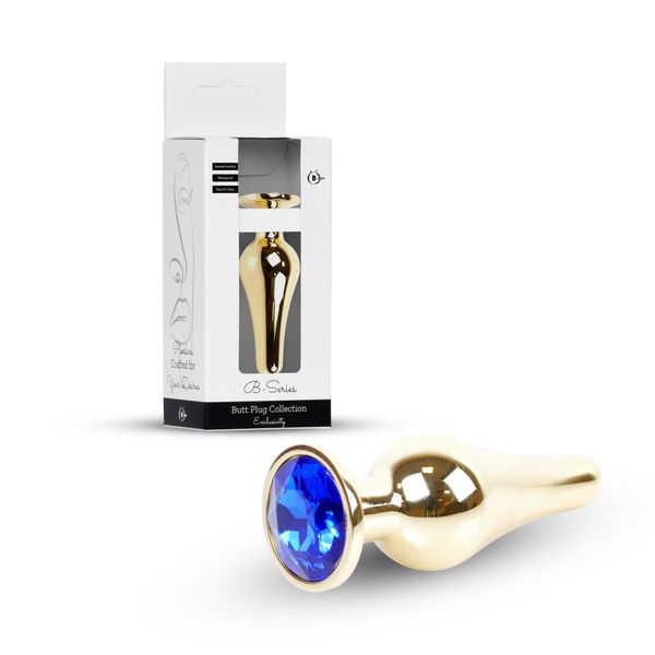 Plug-Jewellery Gold Butt Plug- Dark Blue zdjęcie 10