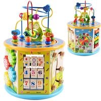 Drewniana kostka edukacyjna wieża sorter + labirynt 8w1 ZA4117