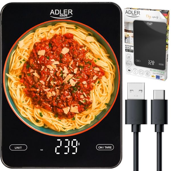 WAGA KUCHENNA DO 10KG USB AKU ADLER AD3177B zdjęcie 5