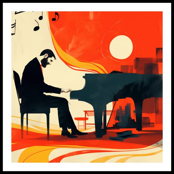 Plakat 80x80cm Pianista zdjęcie 3