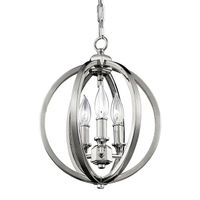 LAMPA wisząca Corinne FE-CORINNE-3P-S Elstead FEISS świecznikowa OPRAWA pałacowy ZWIS na łańcuchu metalowa klatka nikiel