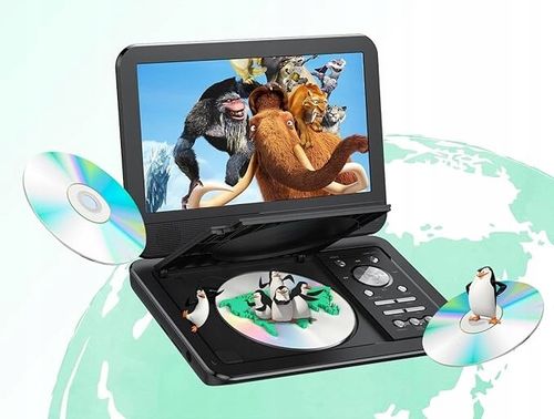 YOTON Przenośny Odtwarzacz DVD 12,5" HD, Obrotowy Ekran,USB/SD, AV na Arena.pl