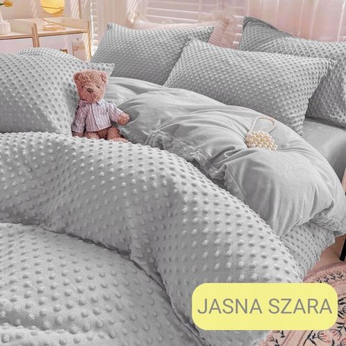 Pościel 200x220 pluszowa polarowa MINKY miś kropki 3D kolory zimowa na Arena.pl