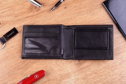 Portfel męski skórzany KEMER P29L Czarny na Arena.pl