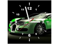 30X30CM ZEGAR ZIELONE BUGATTI VEYRON OBRAZ DREWNO