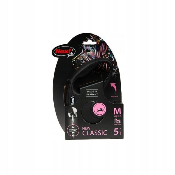 Flexi New Classic M linka 5m CZARNA do 20kg zdjęcie 3
