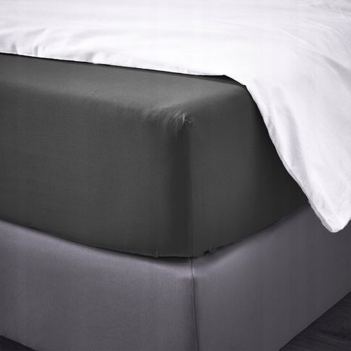 Bawełniane Prześcieradło z Gumką 160x200 Miękkie Kolor Ciemnoszary Jersey na Arena.pl