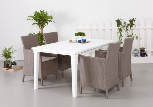 FOTEL OGRODOWY ALLIBERT KRZESŁO + PODUCHA BEŻOWY na Arena.pl