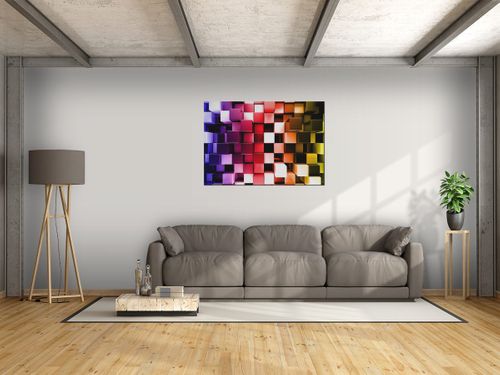 Obraz Tęczowe bloki 3D 100x70 PANORAMA na Arena.pl