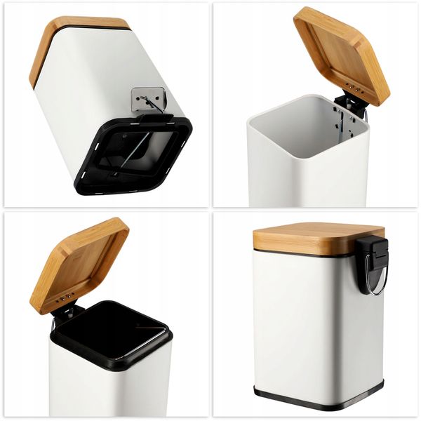 KOSZ POJEMNIK NA ŚMIECI Z POKRYWKĄ BAMBUSOWĄ 3 L zdjęcie 7