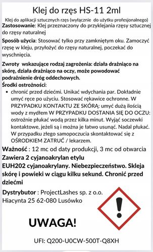 Klej do przedłużania rzęs HS-11 ProjectLashes 2g + GRATIS szybki na Arena.pl
