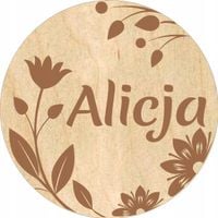 grawer DREWNIANE OKRĄGŁE TABLICZKI do zdjęć pierwszy rok życia + imię