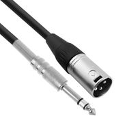 Kabel przewód mikrofonowy XLR JACK 6,3mm stereo 3 m 0,22 mm AWG 24 czarny