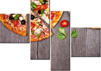 100 70CM OBRAZ 4 ELEM PIZZA DRUK PŁÓTNO RAMA