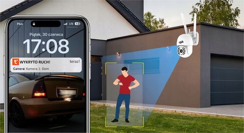 ZEWNĘTRZNA KAMERA WIFI OBROTOWA BEZPRZEWODOWA IP 4Mpx TUYA DVS DO DOMU na Arena.pl