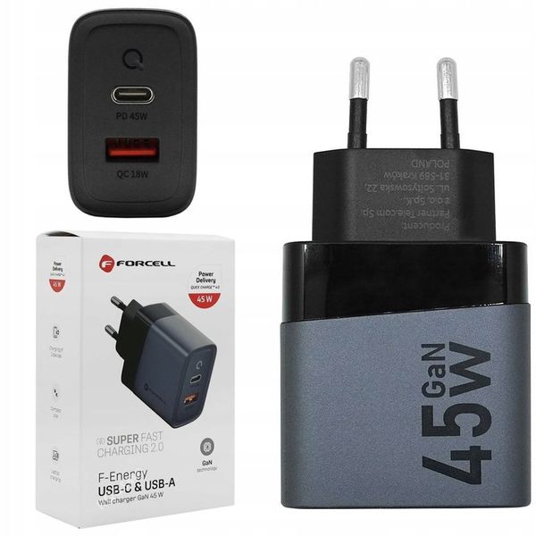 Szybka Ładowarka Sieciowa USB USB-C SFC 2.0 PD 45W do Galaxy S23 S24 Ultra zdjęcie 1