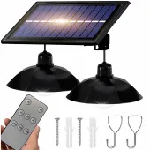 Żyrandol 2x lampa solarna wisząca led ogrodowa sufitowa zewnętrzna + pilot