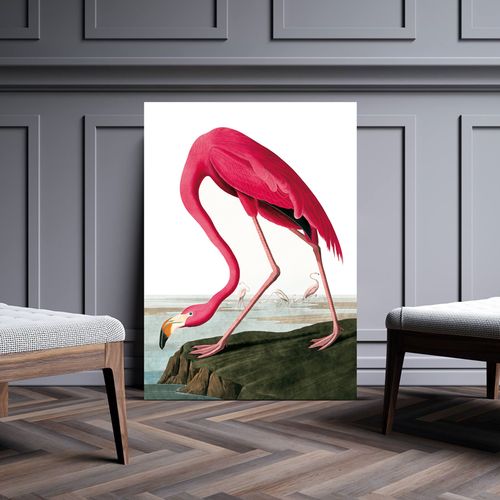 Plakat różowy flaming vintage 29,7x42 cm A3 na Arena.pl