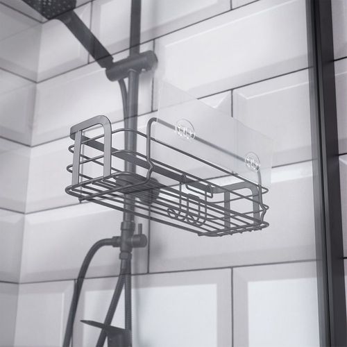 Półka Łazienkowa Przyklejana Samoprzylepna pod Prysznic Kosmetyki Akcesoria na Arena.pl