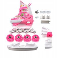 Rolki 4w1 LED Łyżwy Wrotki Rolko-Wrotki regulowane Meteor rozmiar M 34-37