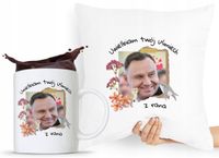 Zestaw Poduszka + Kubek Prezent Andrzej Duda Pis Z Nadrukiem Ze Zdjęciem