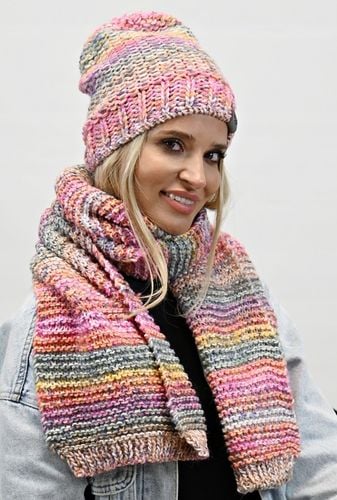 Zimowy Komplet Kolorowy Gruby Czapka Szal Wz1 na Arena.pl