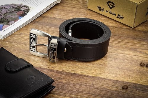 Pasek Męski skórzany czarny do spodni 110 pas na Arena.pl