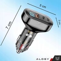 Mocna Szybka Ładowarka Samochodowa 2x USB-C C + USB QC PD 72W + ETUI