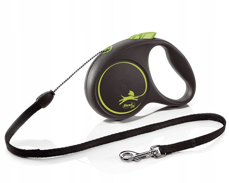 Smycz automatyczna Black Design Flexi linka 5 m zielona S zdjęcie 1