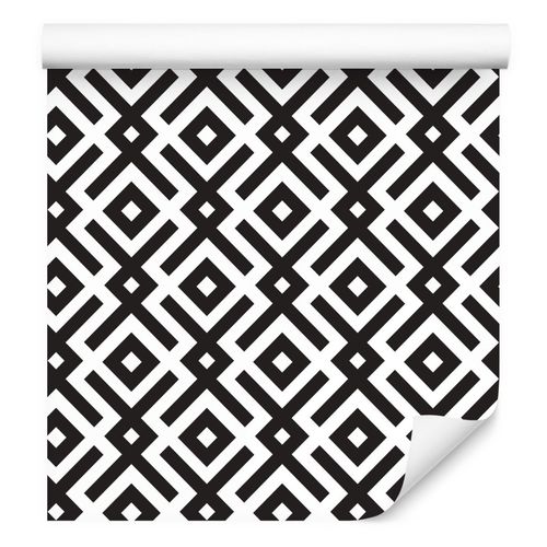 Tapeta Do Salonu Czarno-Biały GEOMETRYCZNY Wzór 3D na Arena.pl