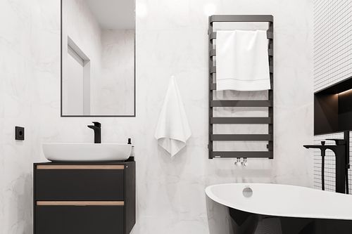 Meteor grzejnik łazienkowy 111x50 cm, czarny soft na Arena.pl