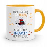 Dla Tirowca Kierowcy Tira Kubek Żółty Na Prezent Z Nadrukiem Ze Zdjęciem