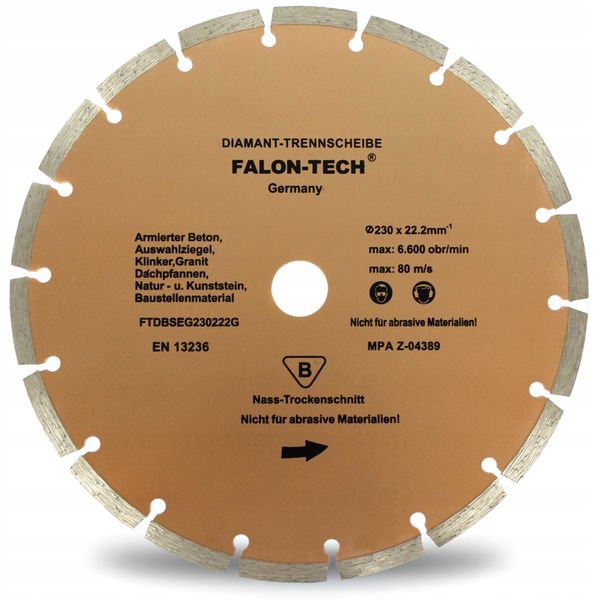 TARCZA DIAMENTOWA 230 x 22,2 SEGMENT FALON TECH zdjęcie 1