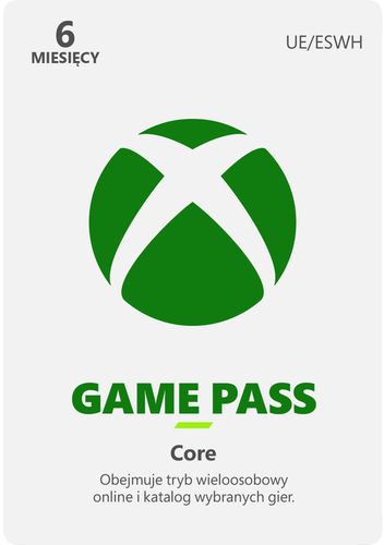 Klucz Xbox Game Pass Core 6 Miesięcy 180 dni Windows 10 Xbox One Series X|S na Arena.pl