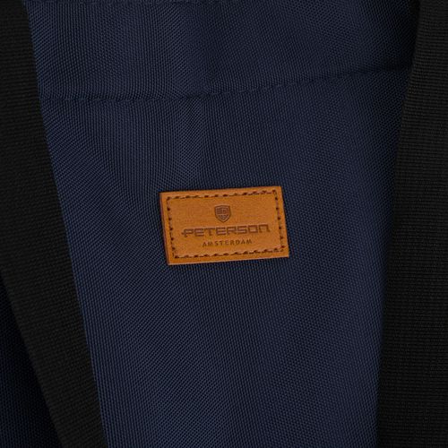 granatowa shopperka damska z poliestru z kieszenią zewnętrzną - peterson na Arena.pl