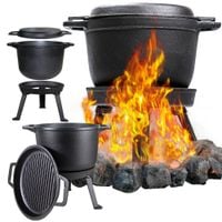 KOCIOŁEK żeliwny 3w1 garnek myśliwski 10 l ognisko