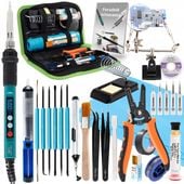 DUŻY ZESTAW LUTOWNICZY 28w1 Lutownica 80W MATA TRZECIA RĘKA CYNA
