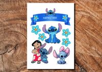 Wydruk cukrowy na tort A4 Lilo i Stitch napis DIY