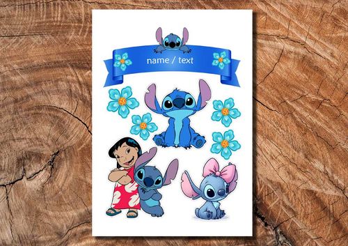 Wydruk cukrowy na tort A4 Lilo i Stitch napis DIY na Arena.pl