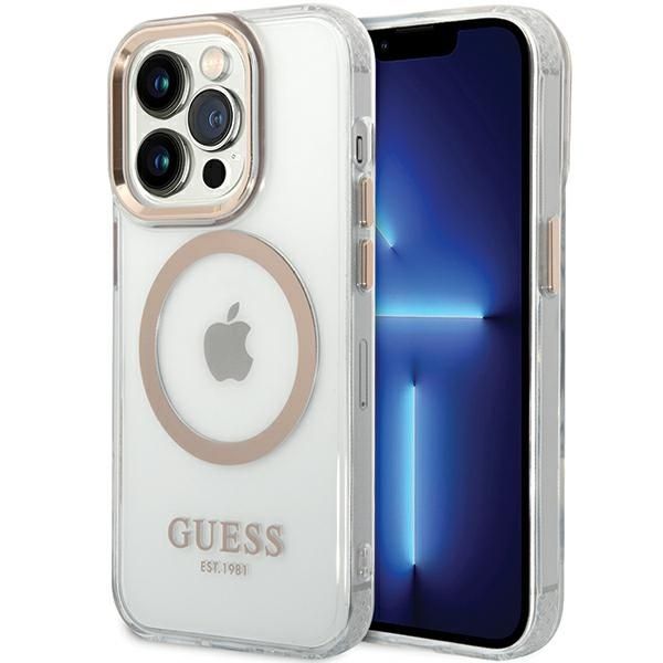 Etui Guess do iPhone 15 Pro, Złoty, MagSafe zdjęcie 1