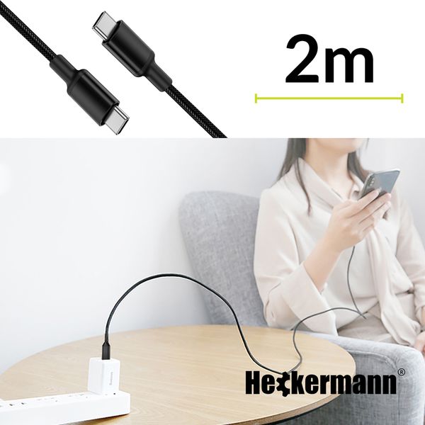 Kabel Usb C-C 3A Heckermann 610Cc zdjęcie 5
