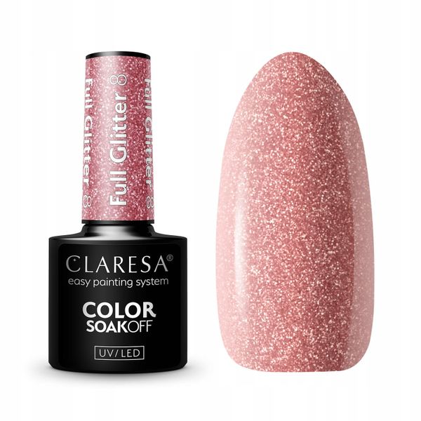 CLARESA Lakier hybrydowy FULL GLITTER 8 - 5g zdjęcie 1